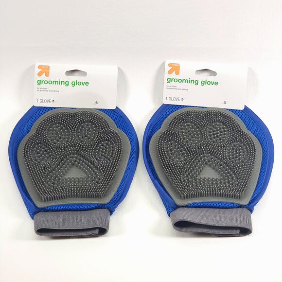 2 Target Up & Up Dog Grooming Brush Slip-On Glove Tool‎ Double Sided BRAND NEW - Picture 1 of 4